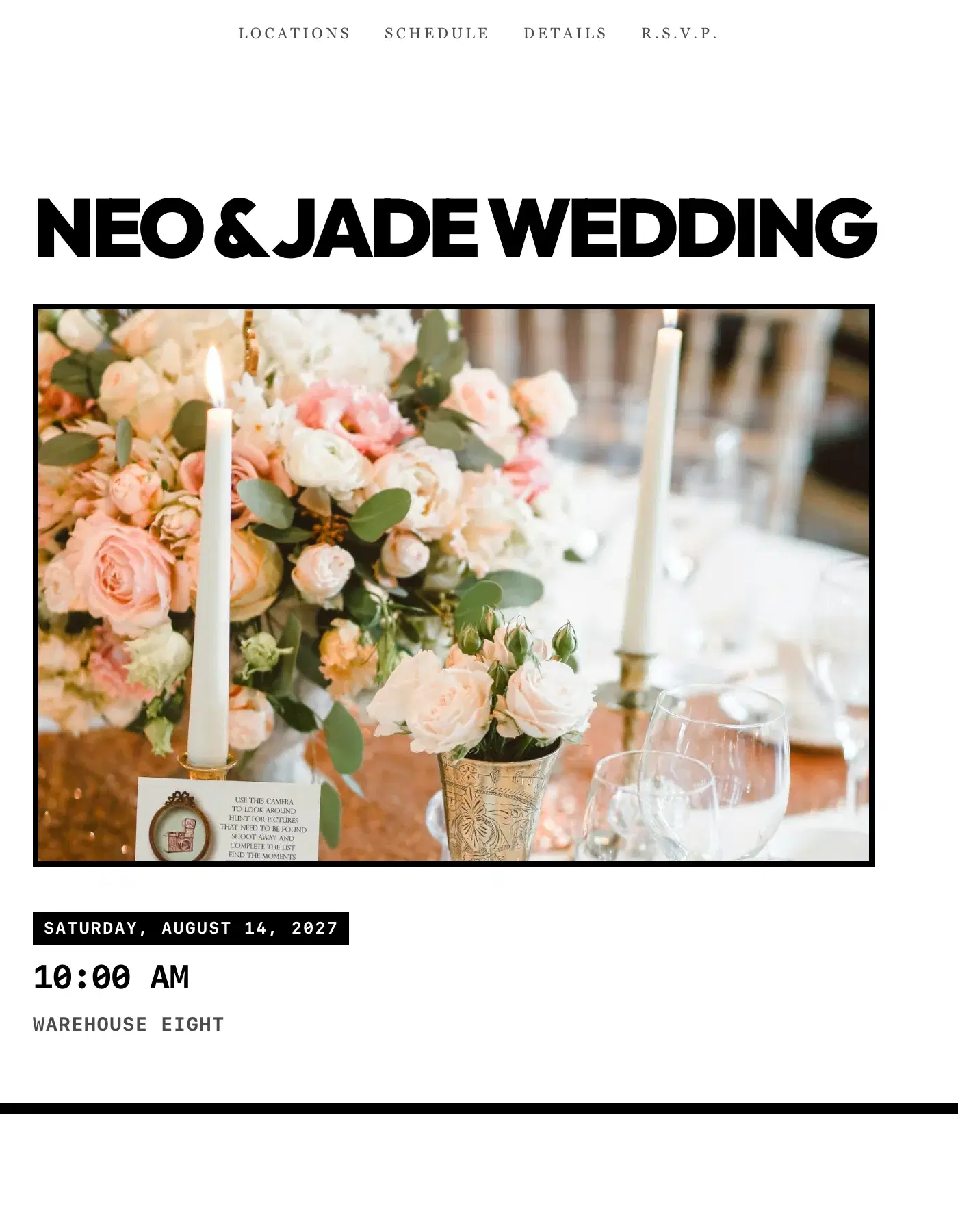 Brutalist wedding invitation template