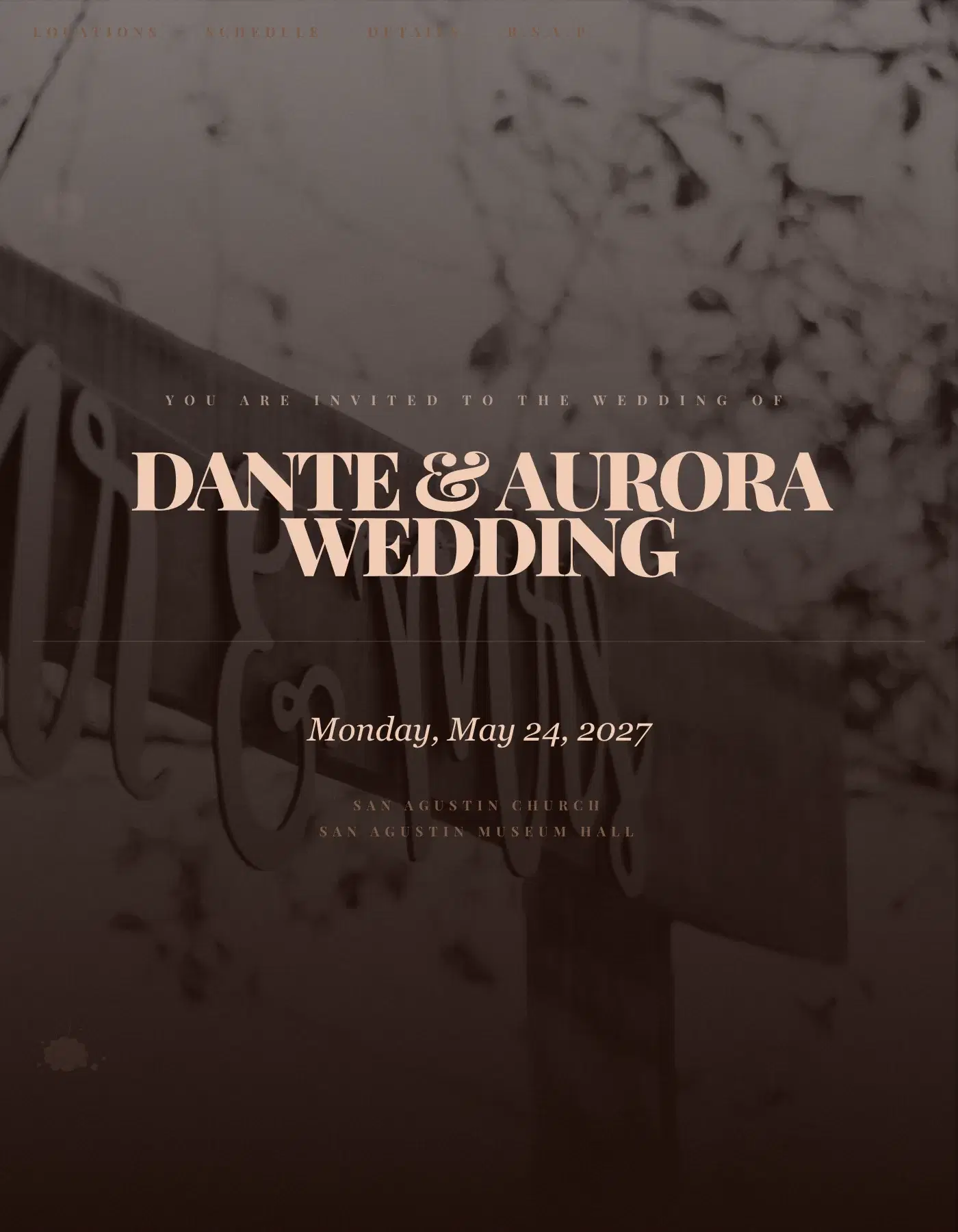Ink wedding invitation template